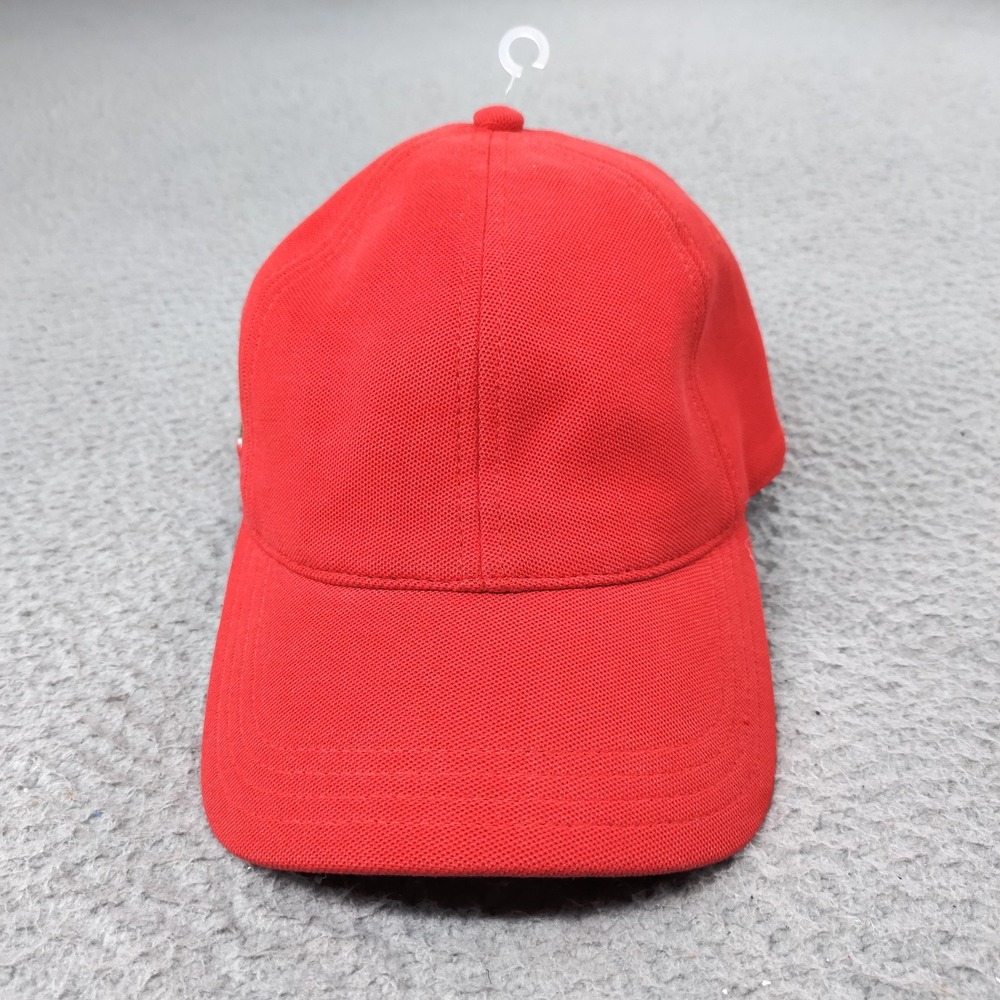 Lacoste Hat Cap Strap Back Mens Medium Red Cotton Croc Logo Tennis Golf